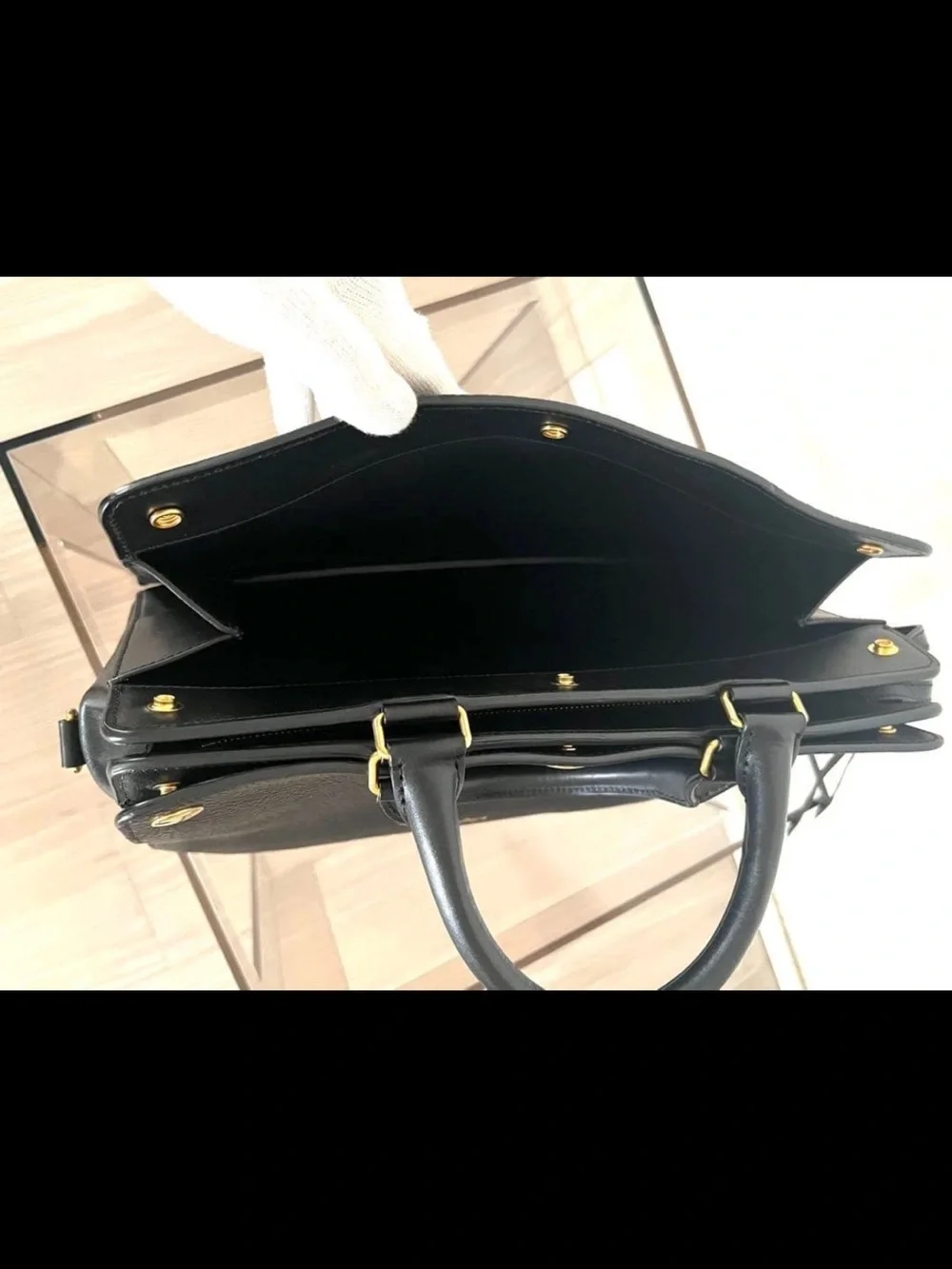 Mulberry Black Leather Satchel with Gold Hardware